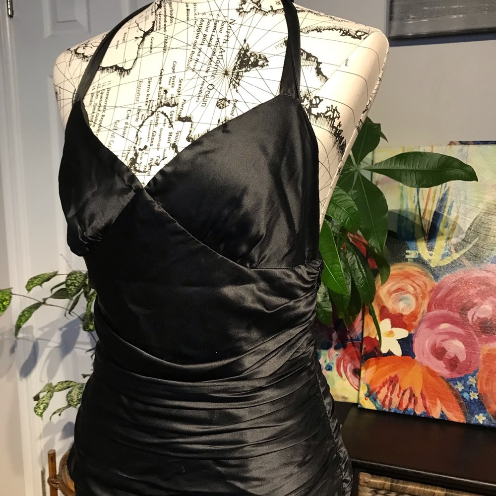 👹Betsey Johnson Silk Vintage Y2K Draped Pleated Backless Formal Evening 50’s 8